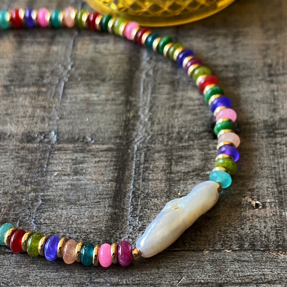 NEW FP x Luna Norte Freshwater Pearl & Gemstone Anklet